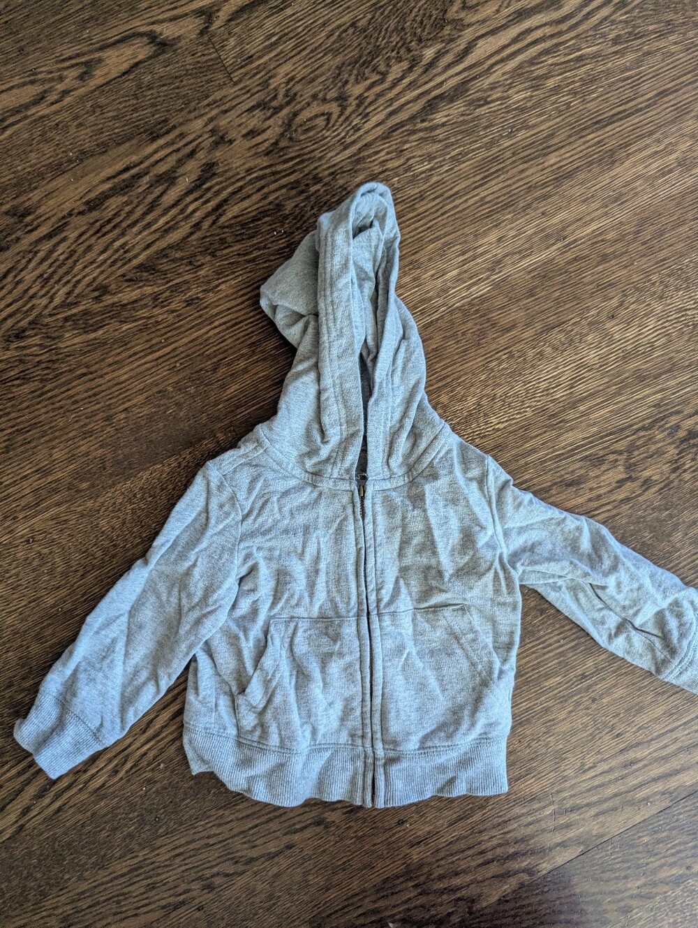 Primary Baby zip hoodie hooded sweatshirt, heather grey, 6-12 months